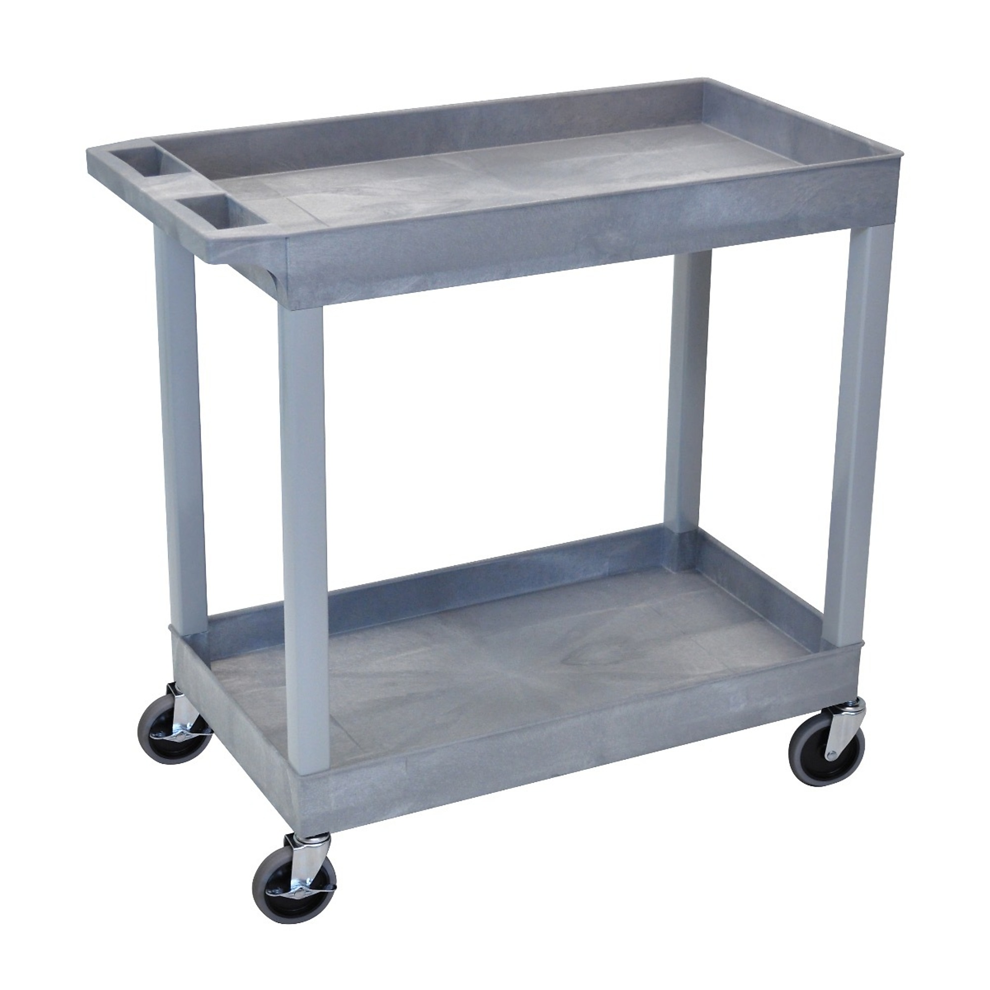 Luxor 32in. x 18in. Tub Cart - Two Shelves/Gray, Total Capacity 500 lb, Model# EC11-G